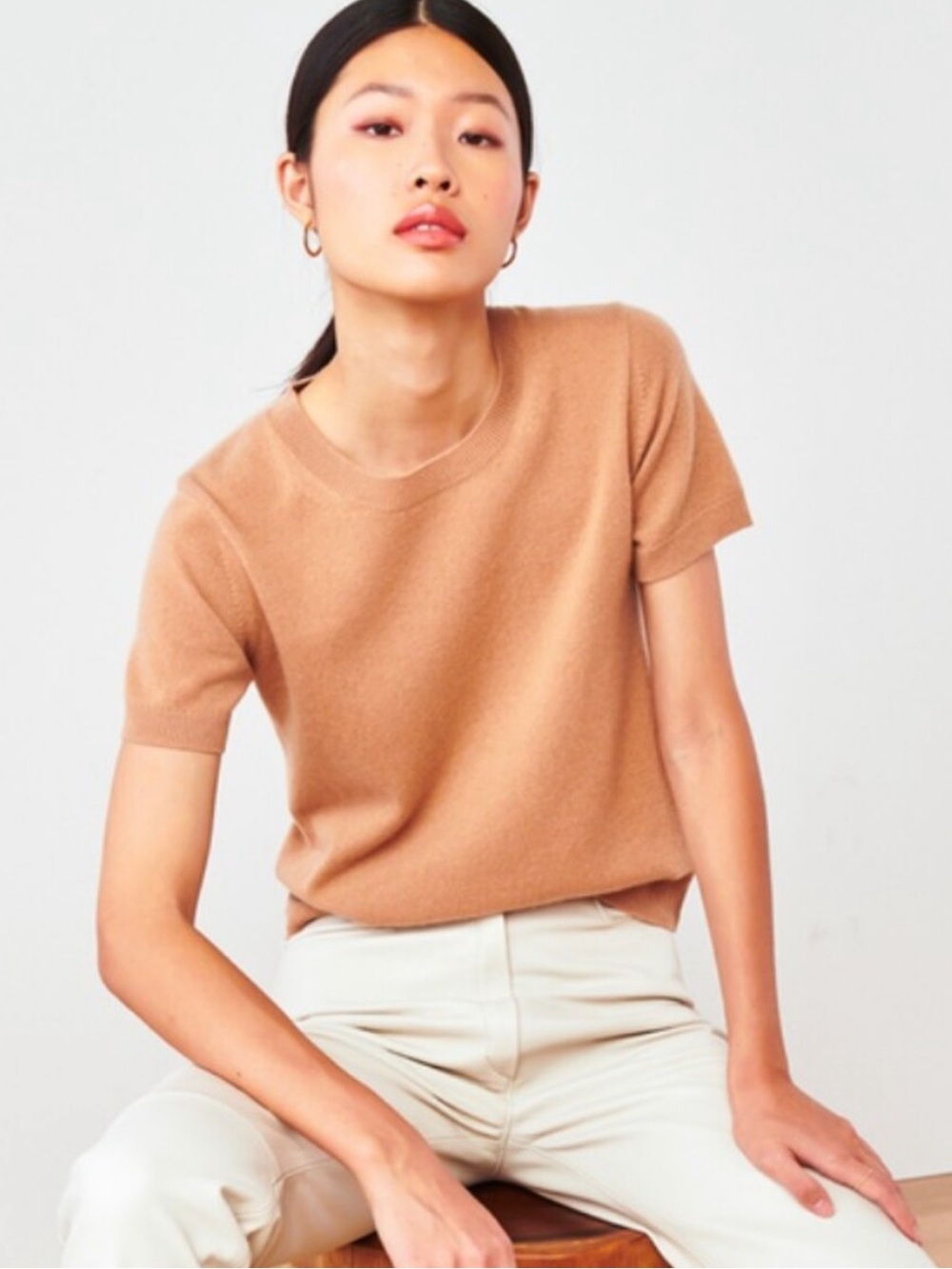 Quince Mongolian Cashmere Tee - Picture 1 of 6